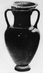 AMPHORA, NECK (ATHENIAN, BLACK GLAZE)