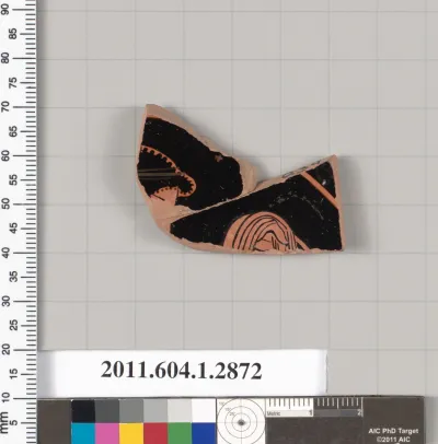 Terracotta fragment of a kylix (drinking cup)