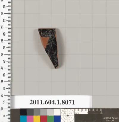 Terracotta rim fragment of a kylix (drinking cup)