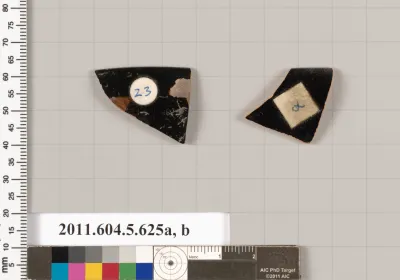 Terracotta rim fragments of kylikes (drinking cups)