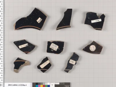 Terracotta fragments of kylikes (drinking cups)