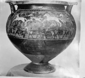 KRATER, COLUMN (CORINTHIAN, BLACK-FIGURE)
