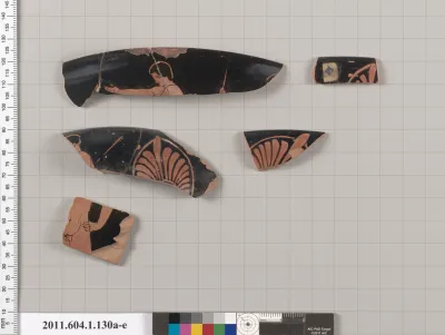 Terracotta fragments of a kylix (drinking cup)