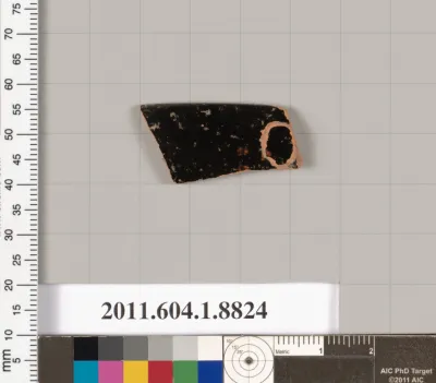 Terracotta rim fragment of a kylix (drinking cup)