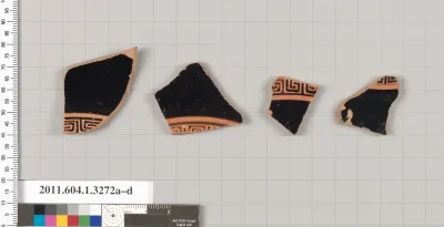 Terracotta fragments of kylikes (drinking cups)