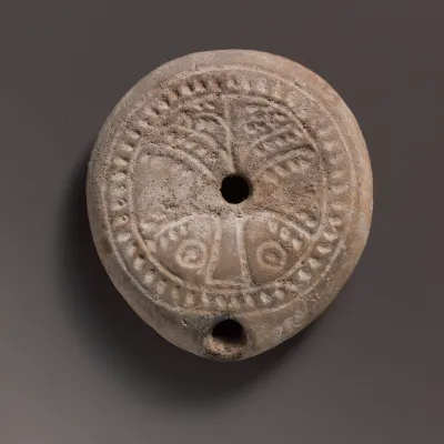 Terracotta oil lamp