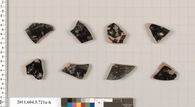 Terracotta fragments of kylikes (drinking cups)