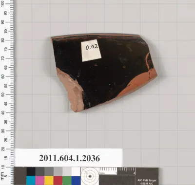 Terracotta rim fragment of a kylix (drinking cup)