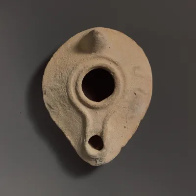 Terracotta oil lamp