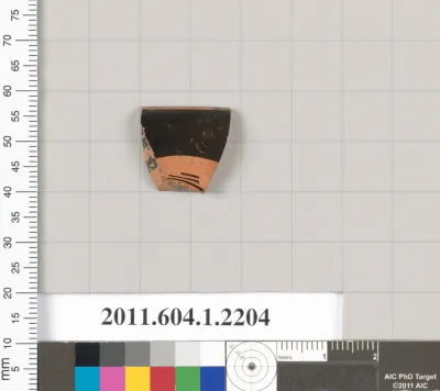 Terracotta rim fragment of a kylix (drinking cup)