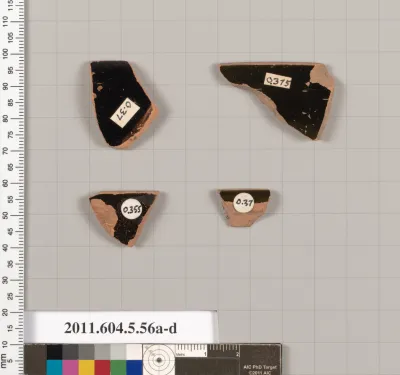 Terracotta rim fragments of kylikes (drinking cups)