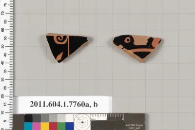 Terracotta fragments of kylikes (drinking cups)