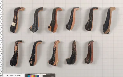 Terracotta fragments of kylikes (drinking cups)