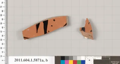 Terracotta fragments of a kylix (drinking cup)