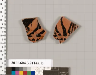 Terracotta fragments of a kylix (drinking cup)