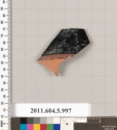 Terracotta rim fragment of a kylix (drinking cup)