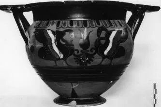 KRATER, COLUMN (ATHENIAN, BLACK-FIGURE)