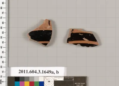 Terracotta fragments of kylikes: Band or lip cups (drinking cups)