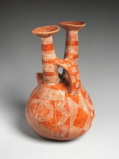 Terracotta jug with two necks