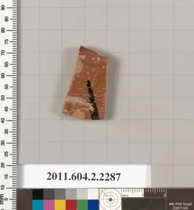 Terracotta fragment of a pot; glazed on the inside