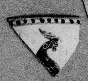 CHALICE, FRAGMENT (EAST GREEK, NAUCRATITE, BLACK-FIGURE)