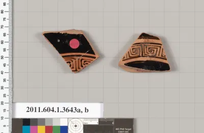 Terracotta fragments of kylikes (drinking cups)