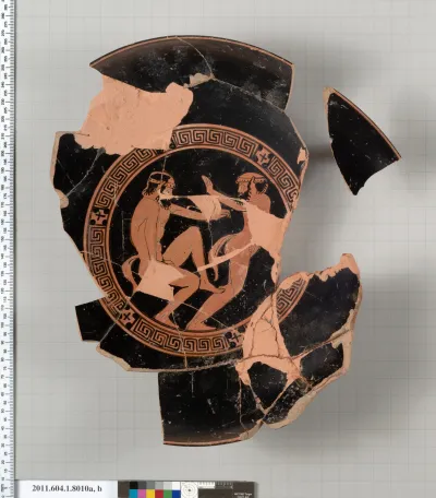 Terracotta fragments of a kylix (drinking cup)