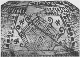 AMPHORA, NECK AND LID (BOEOTIAN GEOMETRIC, SILHOUETTE)