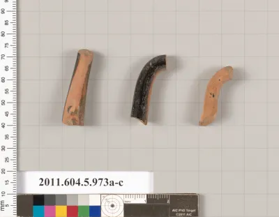 Terracotta fragments of kylikes (drinking cups)