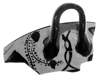 Attic Black-Figure Eye Cup Rim and Handle Fragment