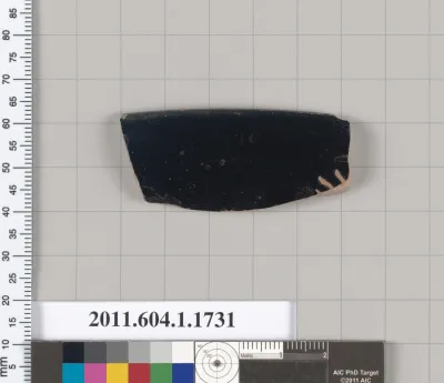 Terracotta rim fragment of a kylix (drinking cup)