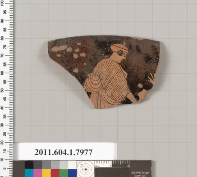 Terracotta rim fragment of a kylix (drinking cup)