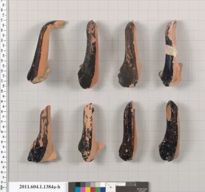 Terracotta fragments of kylikes (drinking cups)