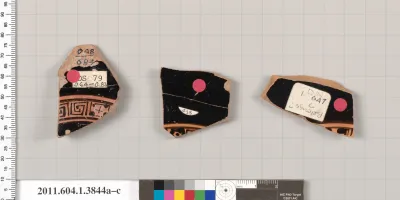 Terracotta fragments of kylikes (drinking cups)