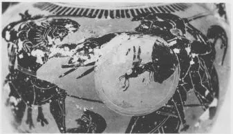 AMPHORA, NECK (ATHENIAN, BLACK-FIGURE)
