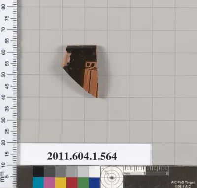 Terracotta rim fragment of a kylix (drinking cup)