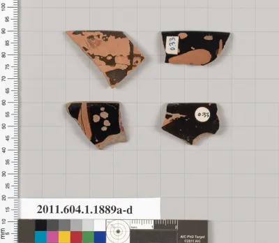 Terracotta rim fragments of kylikes (drinking cups)