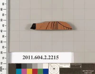 Terracotta fragment of a pot; unglazed on the inside