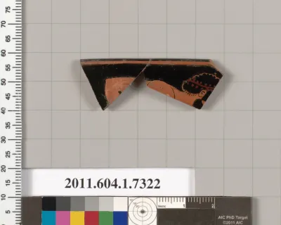 Terracotta rim fragment of a kylix (drinking cup)