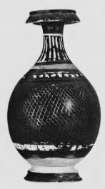 BOTTLE (SOUTH ITALIAN, GNATHIAN, BLACK GLAZE)