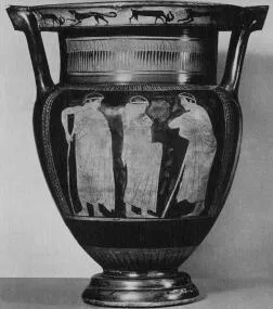 KRATER, COLUMN (ATHENIAN, RED-FIGURE)