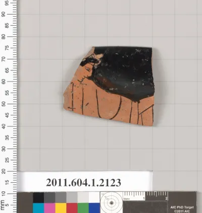 Terracotta rim fragment of a kylix (drinking cup)