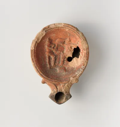 Terracotta oil lamp
