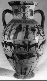 AMPHORA, NECK (ATHENIAN, BLACK-FIGURE)