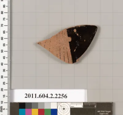 Terracotta fragment of a pot; unglazed on the inside