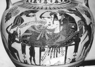 AMPHORA, NECK (ATHENIAN, BLACK-FIGURE)