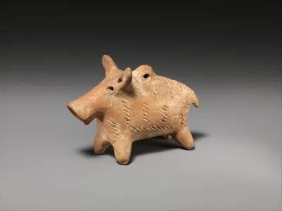 Terracotta boar figurine