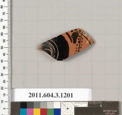 Terracotta fragment of a mastoid (drinking cup with narrow base)