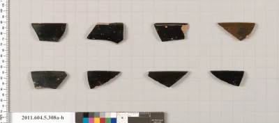 Terracotta rim fragments of kylikes (drinking cups)