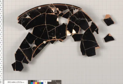 Terracotta fragments of a kylix (drinking cup)